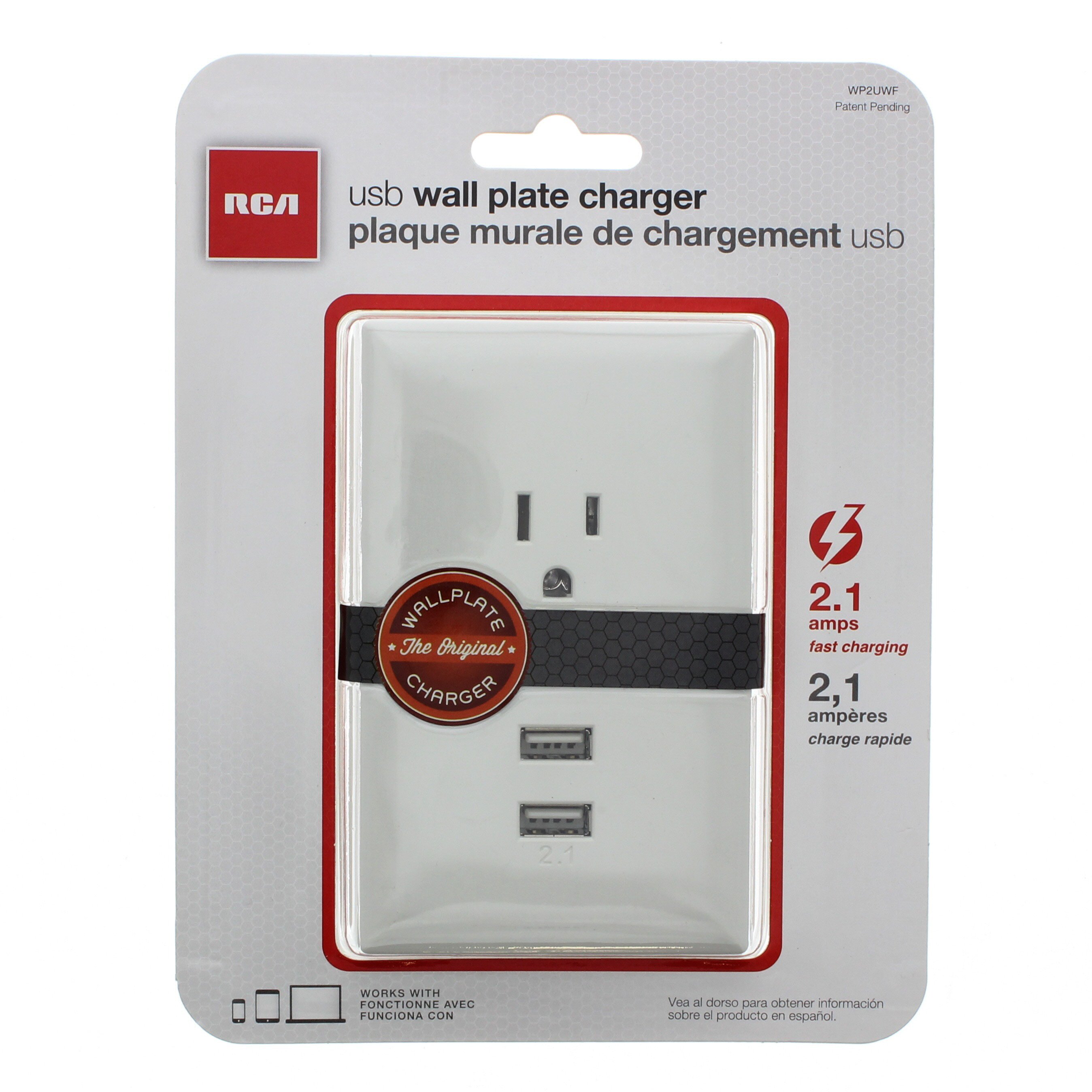 RCA White Wall Plate Charger With 2 USB Ports - Shop Electronics at H-E-B