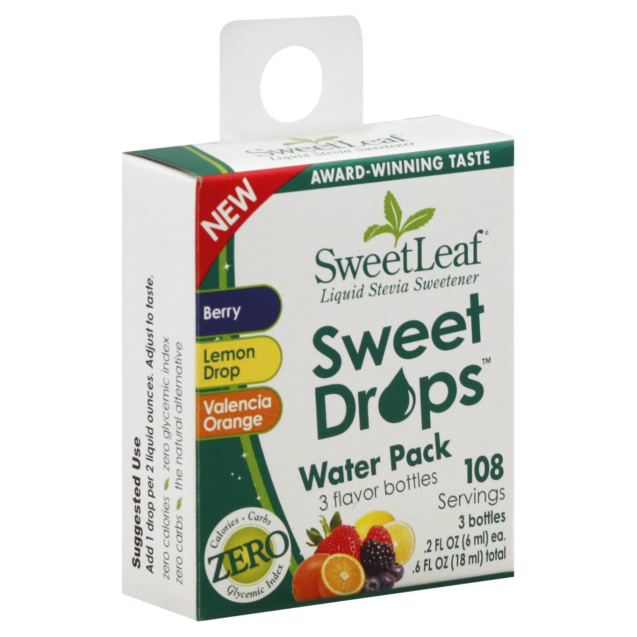 Sweet Leaf Sweet Drops Liquid Stevia Sweetener Drops Berry, Lemon