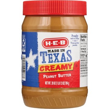 H-E-B Made in Texas Creamy Peanut Butter, 28 oz