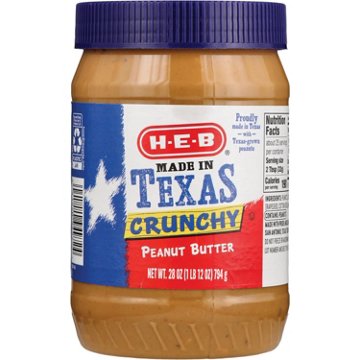 H-E-B Made in Texas Crunchy Peanut Butter, 28 oz
