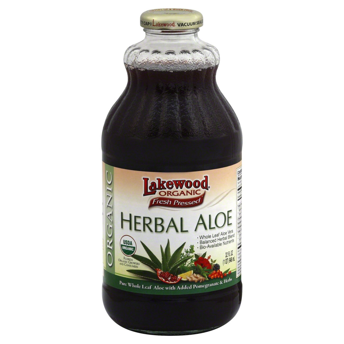 Lakewood Organic Fresh Pressed Herbal Aloe Juice Blend Shop Juice at H E B