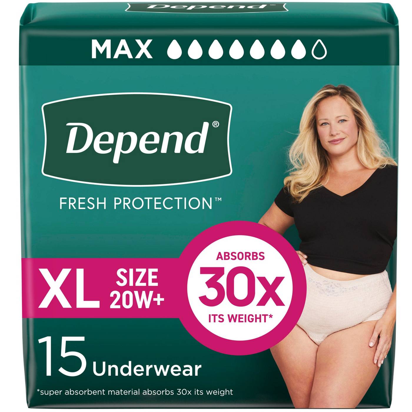 Depend Fresh Protection Adult Incontinence Maximum Underwear - XL; image 1 of 6