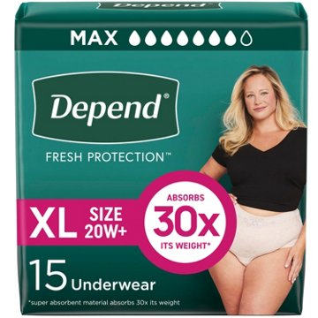Depend Fresh Protection Adult Incontinence Maximum Underwear - XL, 15 ct