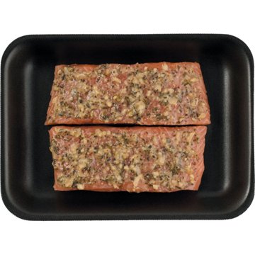H-E-B Fish Market Atlantic Salmon Fillets - Garlic Pesto, 2 ct