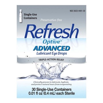 Refresh Optive Advanced Triple Action Eye Drops, 30 ct