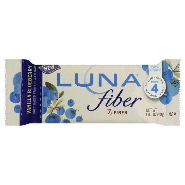 Luna Fiber Vanilla Blueberry SoftBaked FruitFilled Bar Shop Granola