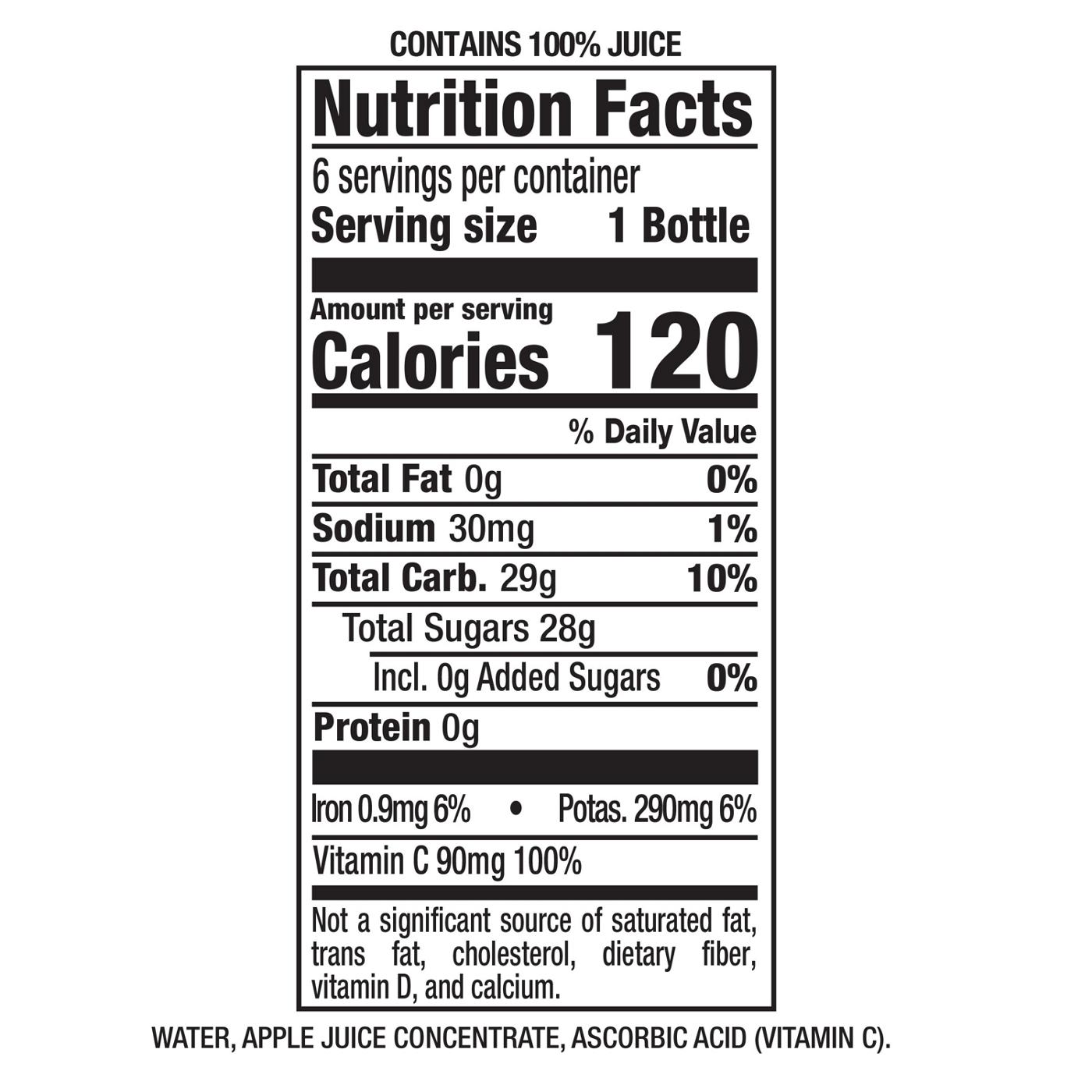 Mott's 100% Original Apple Juice 6 pk Bottles; image 10 of 10