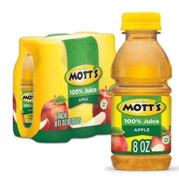 Mott's 100% Original Apple Juice 6 pk Bottles, 8 oz