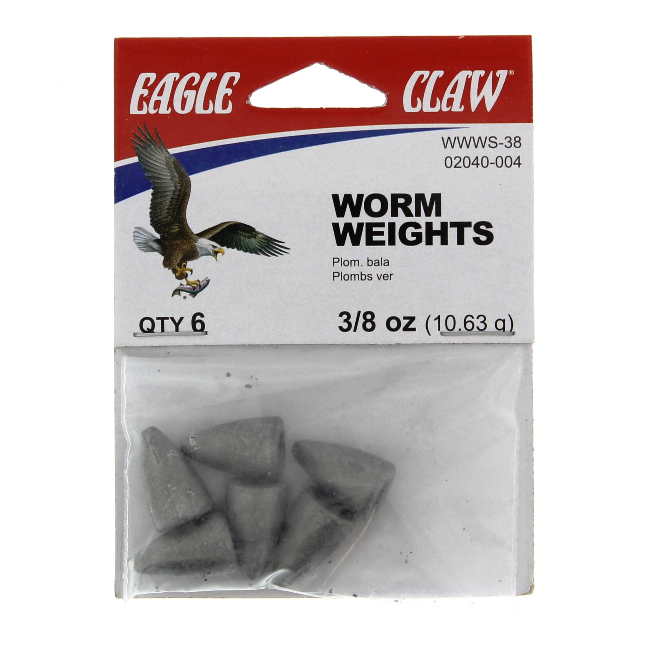 EAGLE CLAW Non-Lead Worm Weights 3/8 OZ