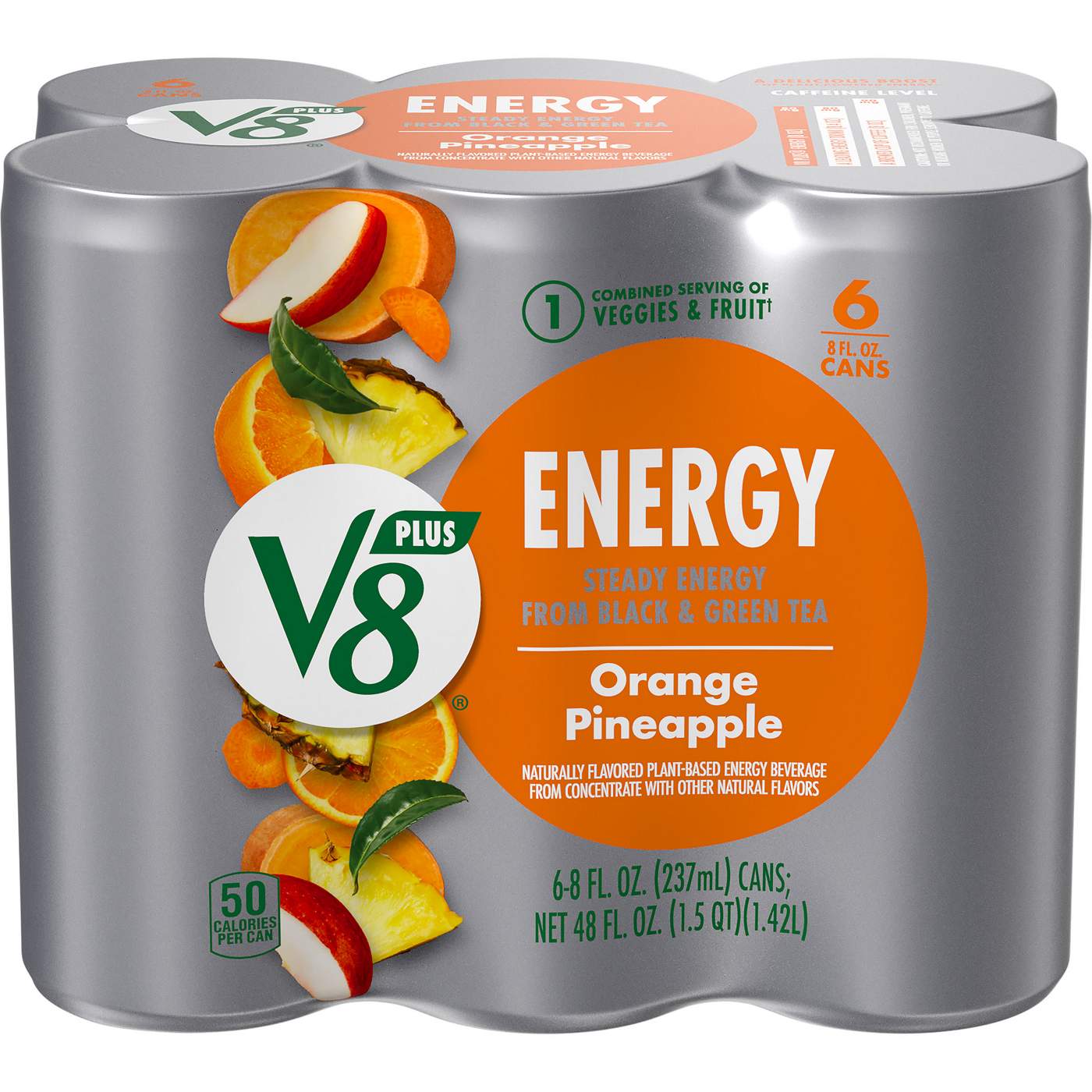 V8 +Energy Orange Pineapple Juice Energy Drink; image 1 of 8