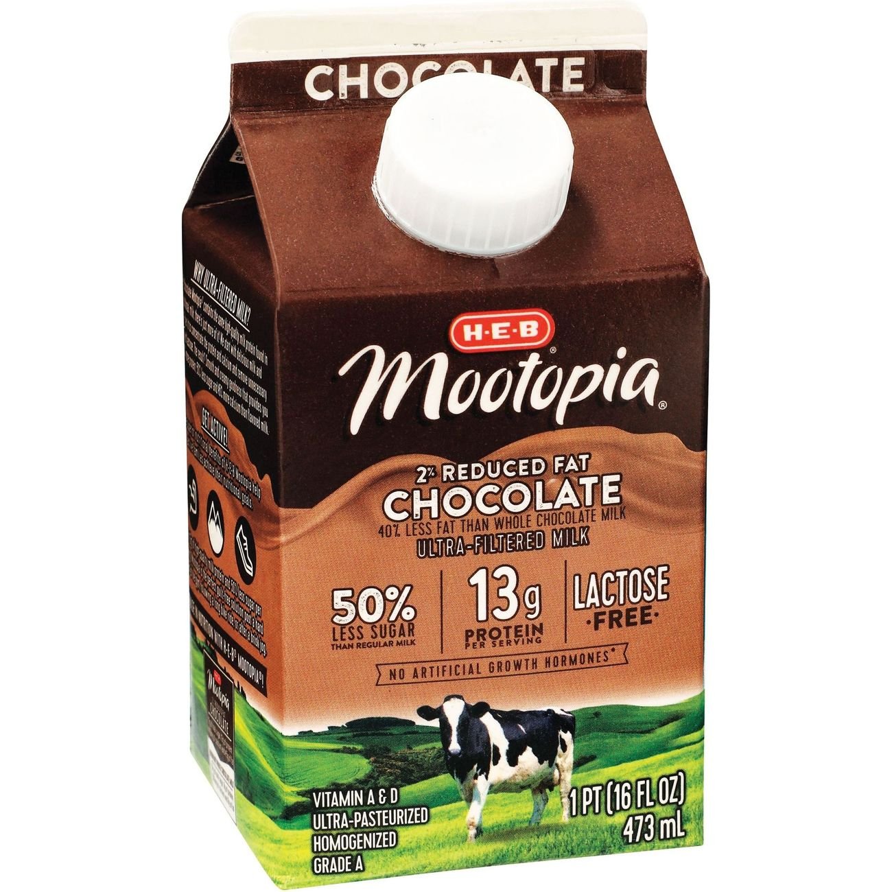 H-e-b Mootopia Lactose Free Chocolate 2 Reduced Fat Milk - Shop Milk At H-e-b