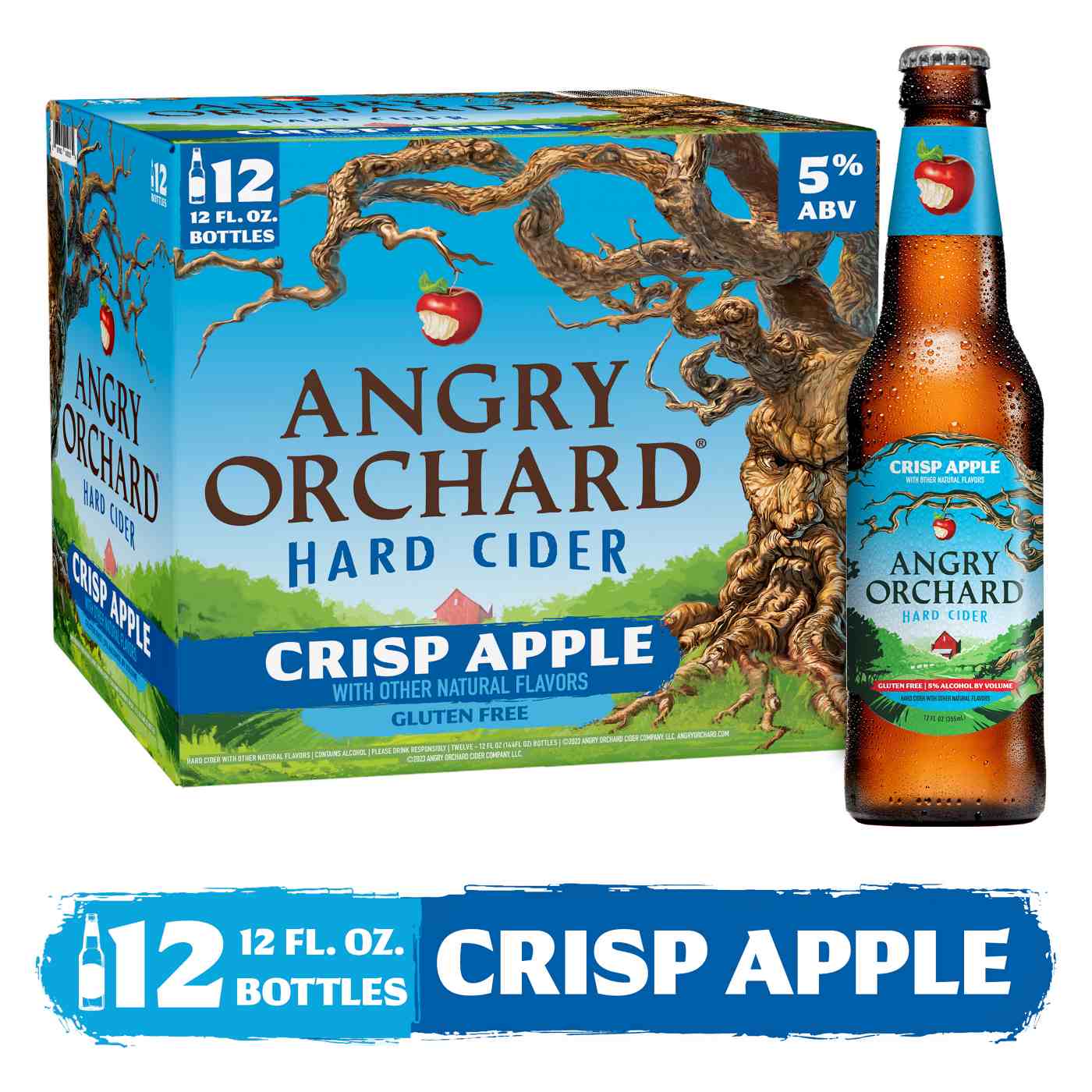 Angry Orchard Crisp Apple Hard Cider 12 pk Bottles; image 3 of 3