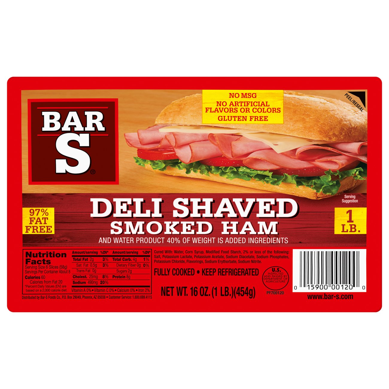 Bar S Deli Shaved Smoked Ham Lunch Meat Shop Meat at HEB