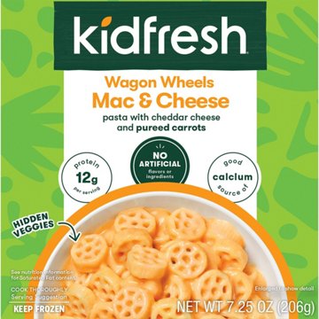 Kidfresh Wagon Wheels Mac & Cheese Frozen Meal