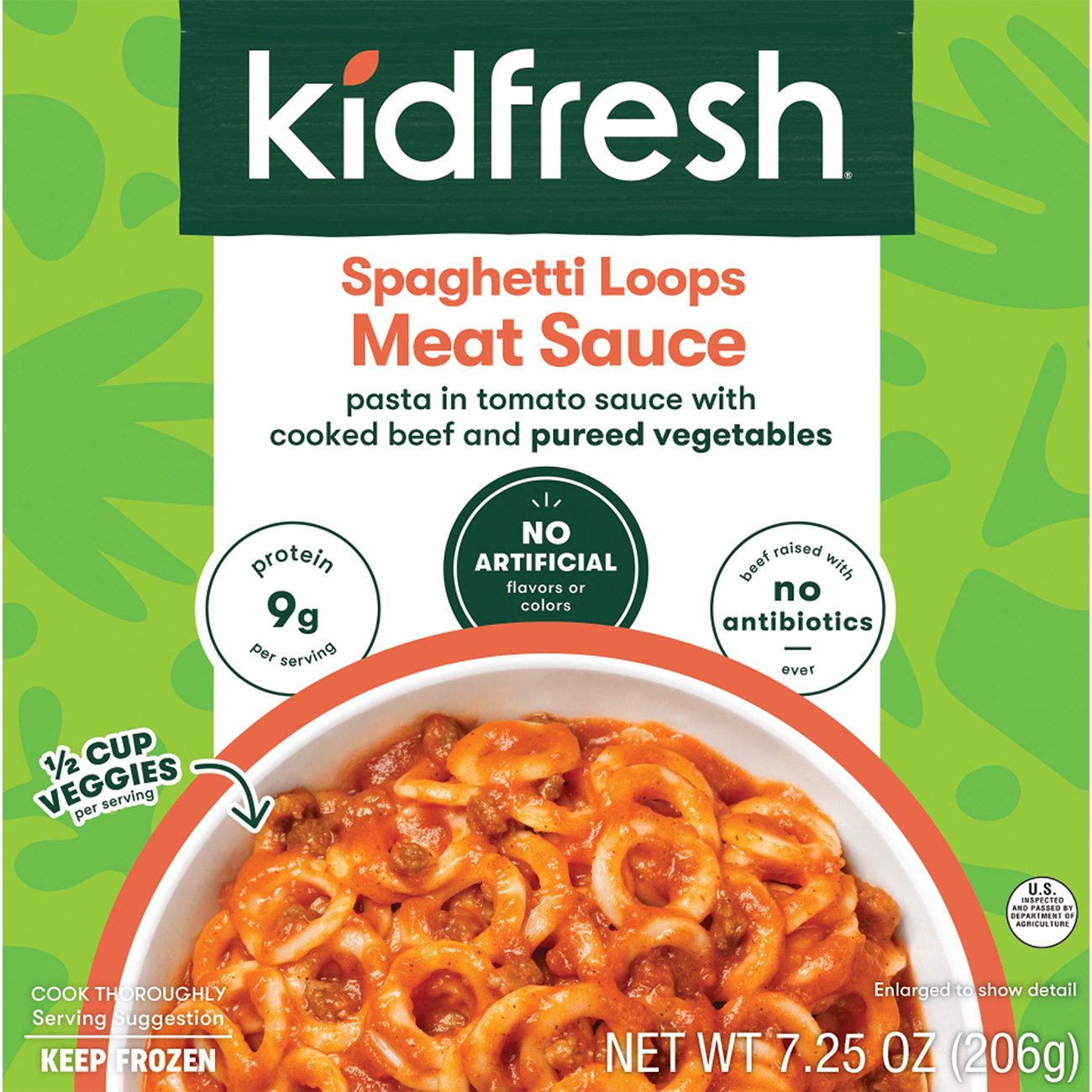 Kidfresh Spaghetti Loops in Meat Sauce Frozen Meal, 7.25 oz