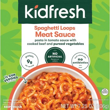 Kidfresh Spaghetti Loops in Meat Sauce Frozen Meal