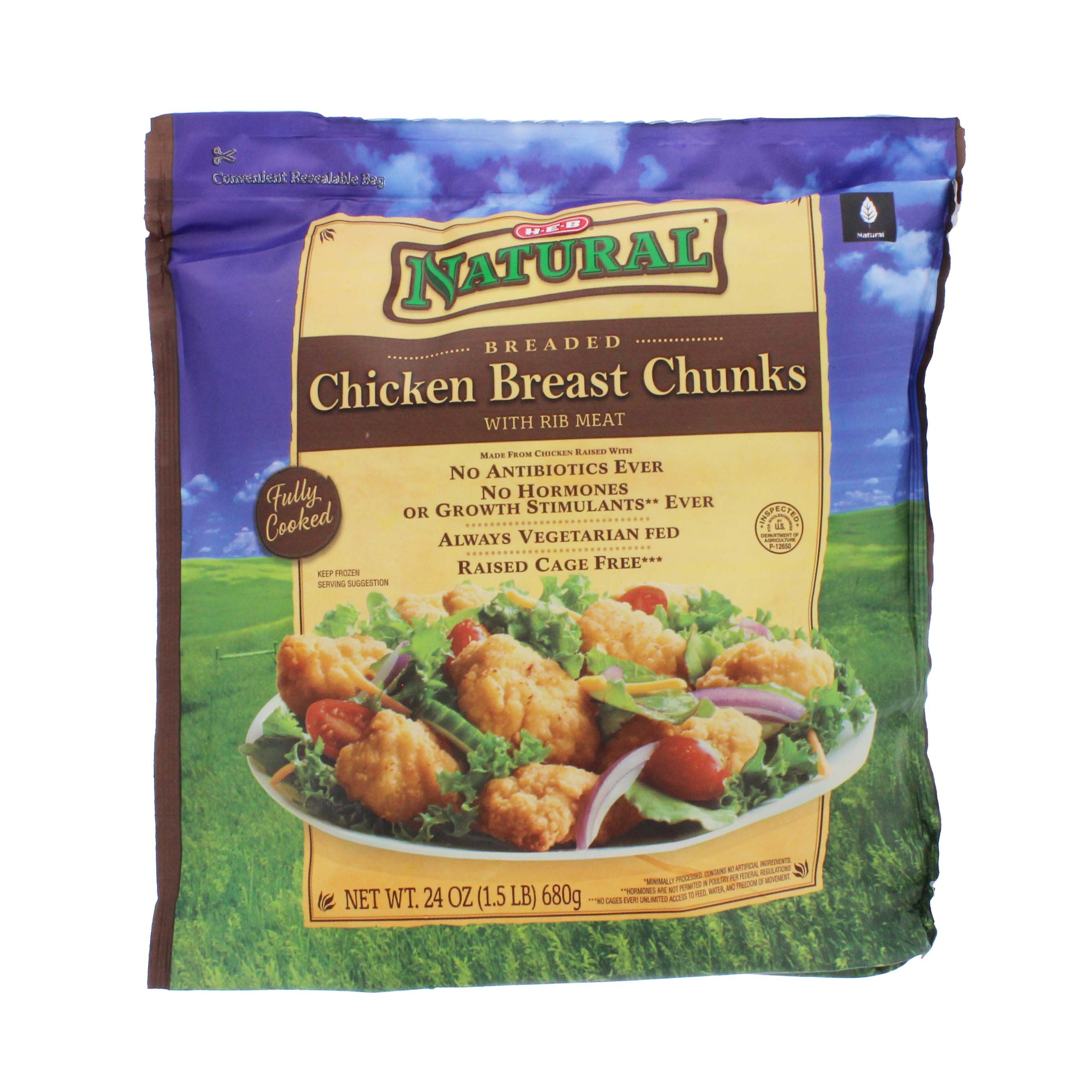 H-E-B Fully Cooked Natural Breaded Chicken Breast Chunks - Shop Chicken ...