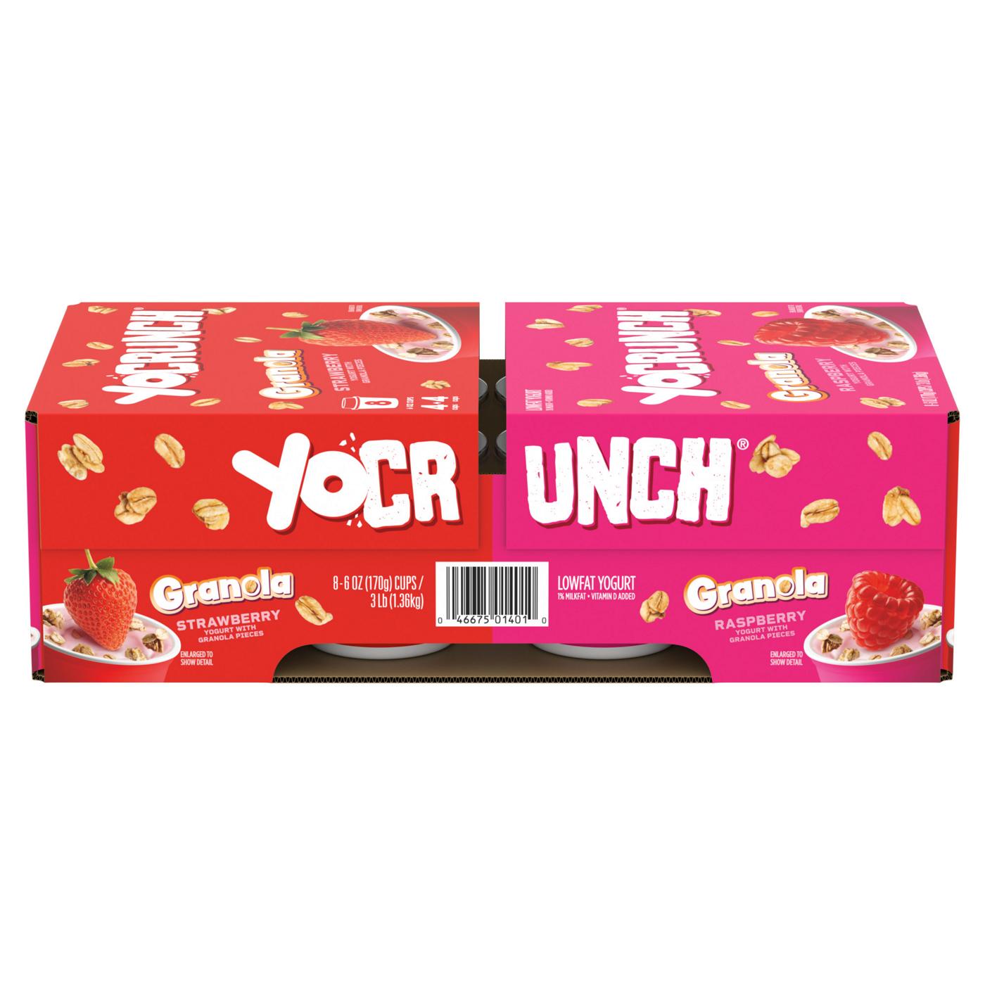 YoCrunch Low-Fat Strawberry & Raspberry with Granola Variety Pack Yogurt; image 1 of 9