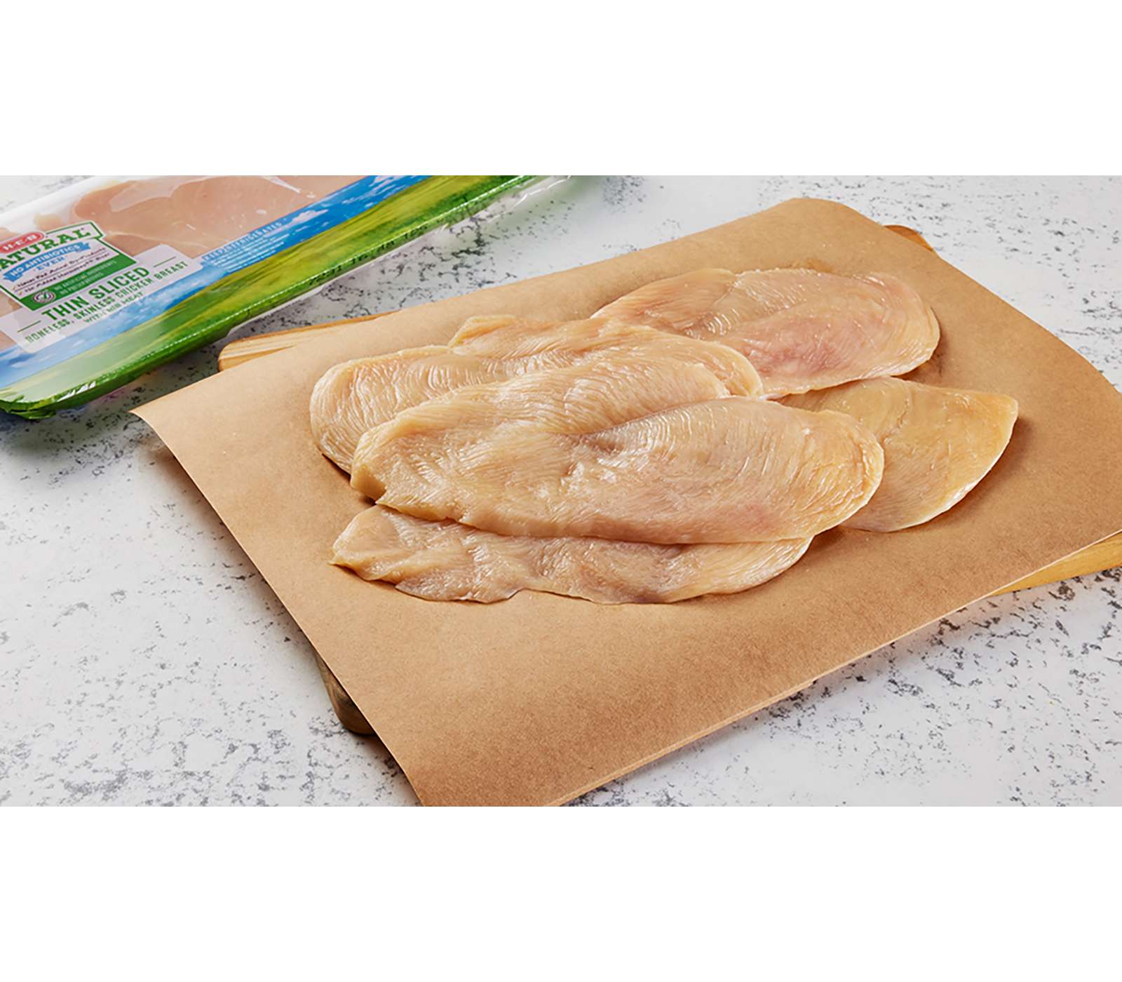 H-E-B Natural Boneless Chicken Breast, Thin Sliced; image 2 of 4