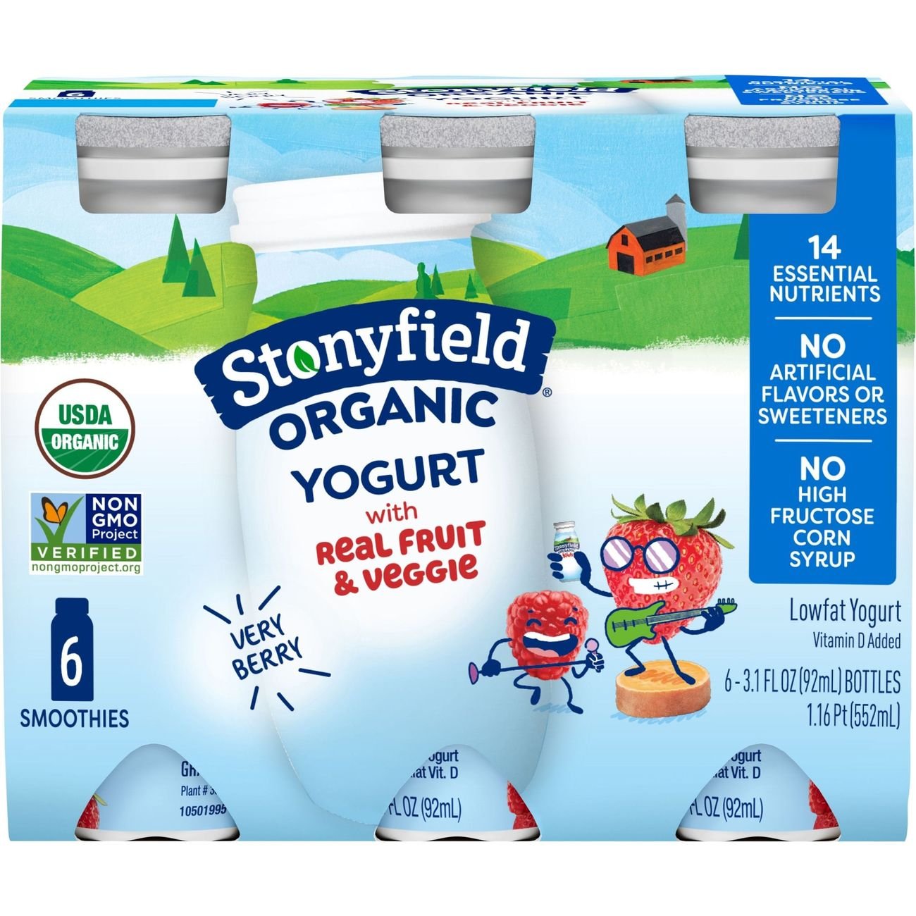 Stonyfield Organic Kids Whole Milk Yogurt Cups, Strawberry Banana, 6 Ct -  Stonyfield