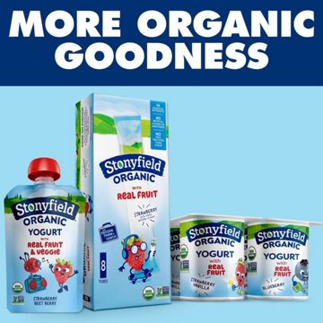 Stonyfield Organic Kids Low-Fat Yogurt Smoothie 3.1 oz Bottles - Very Berry