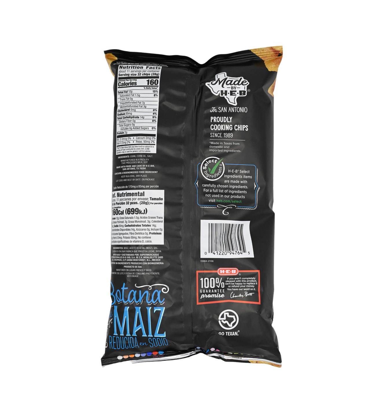 H-E-B Texas Corn Chips - Lightly Salted; image 2 of 2