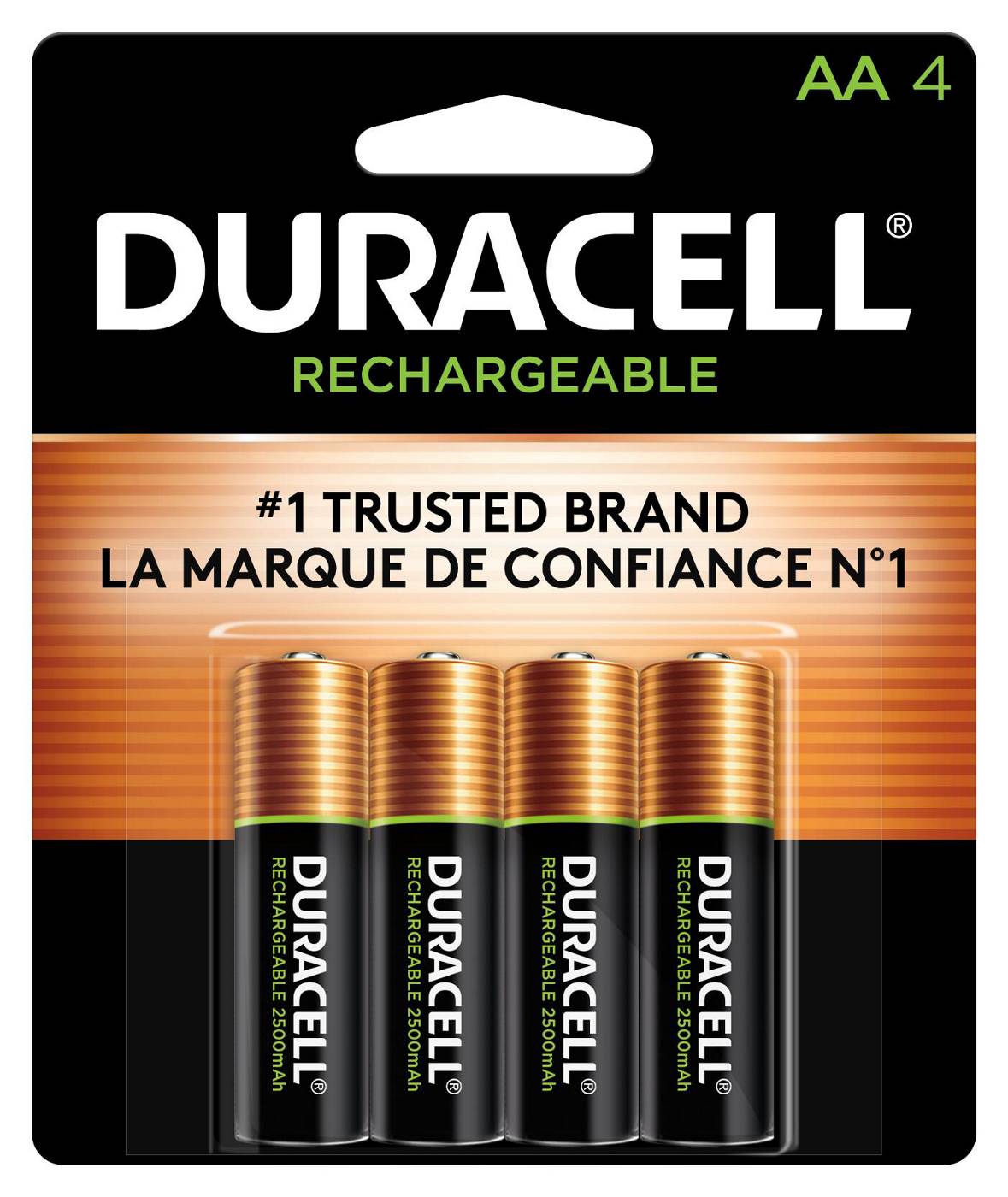 Duracell Rechargeable NiMH Long Life Ion Core AA Batteries; image 1 of 5