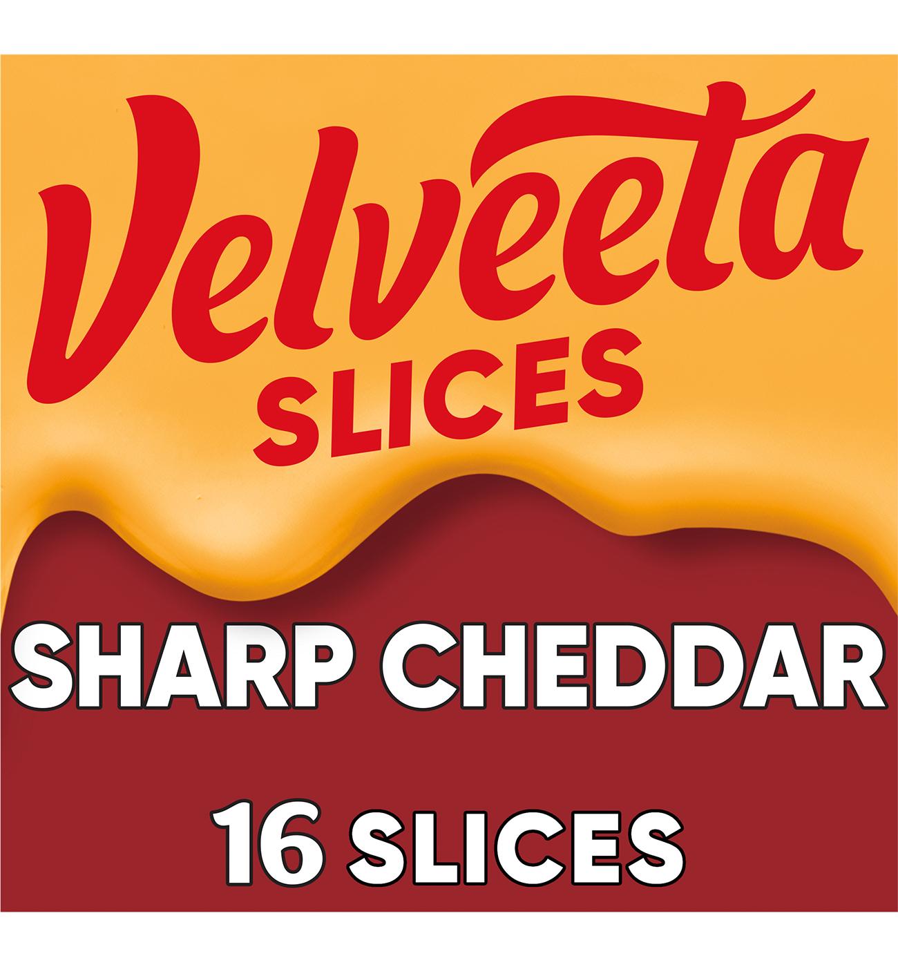 Velveeta Sharp Cheddar Sliced Cheese; image 1 of 3