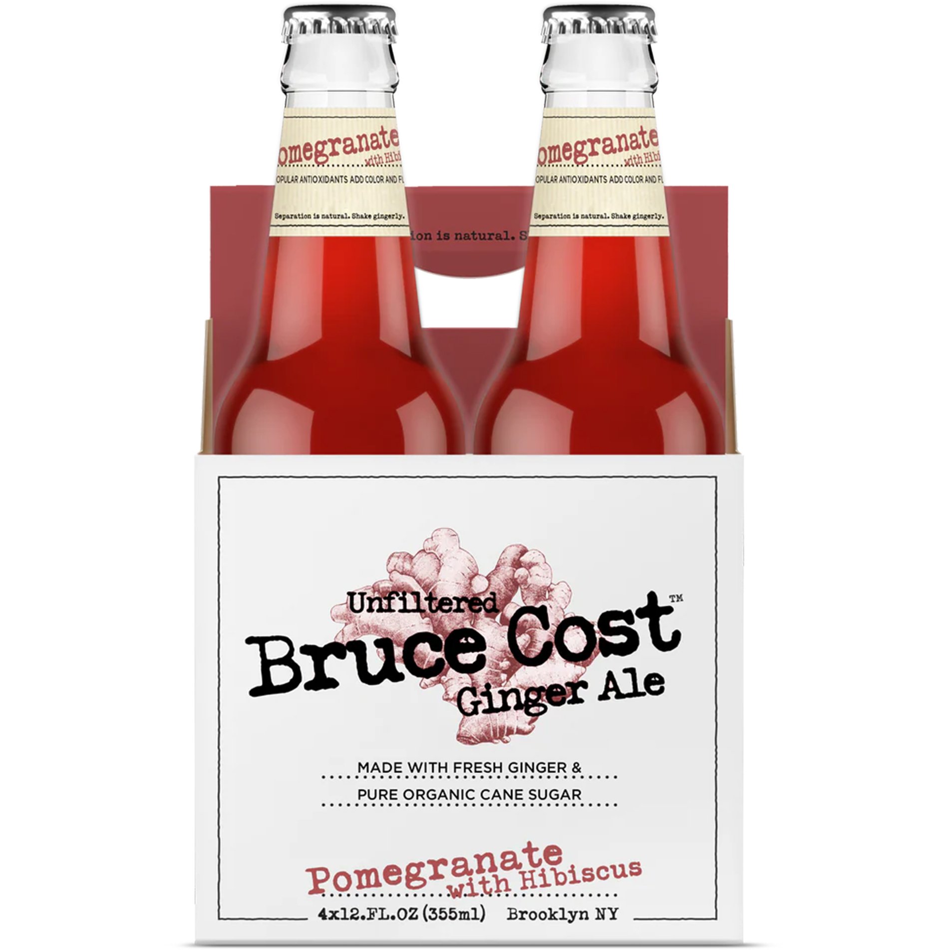 Bruce Cost Ginger Ale Pomegranate Hibiscus 12 oz Bottles Shop Soda at