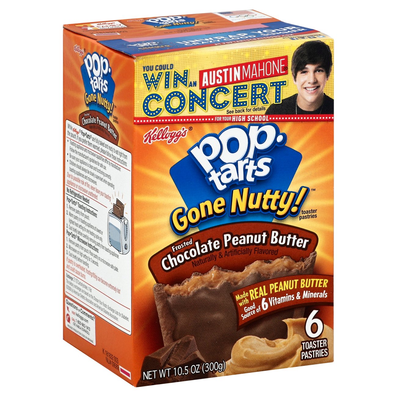 Pop-Tarts Gone Nutty! Breakfast Toaster Pastries, Frosted Chocolate Peanut  Butter, Value Pack, 12 Toaster Pastries 