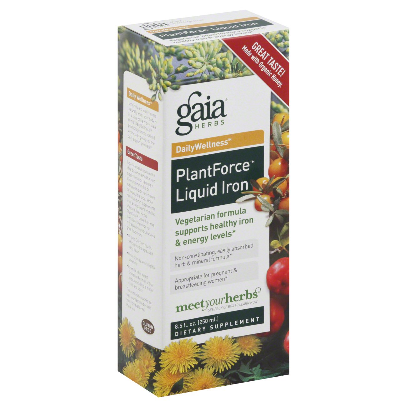 Gaia Herbs Daily Wellness PlantForce Liquid Iron Shop Minerals at HEB
