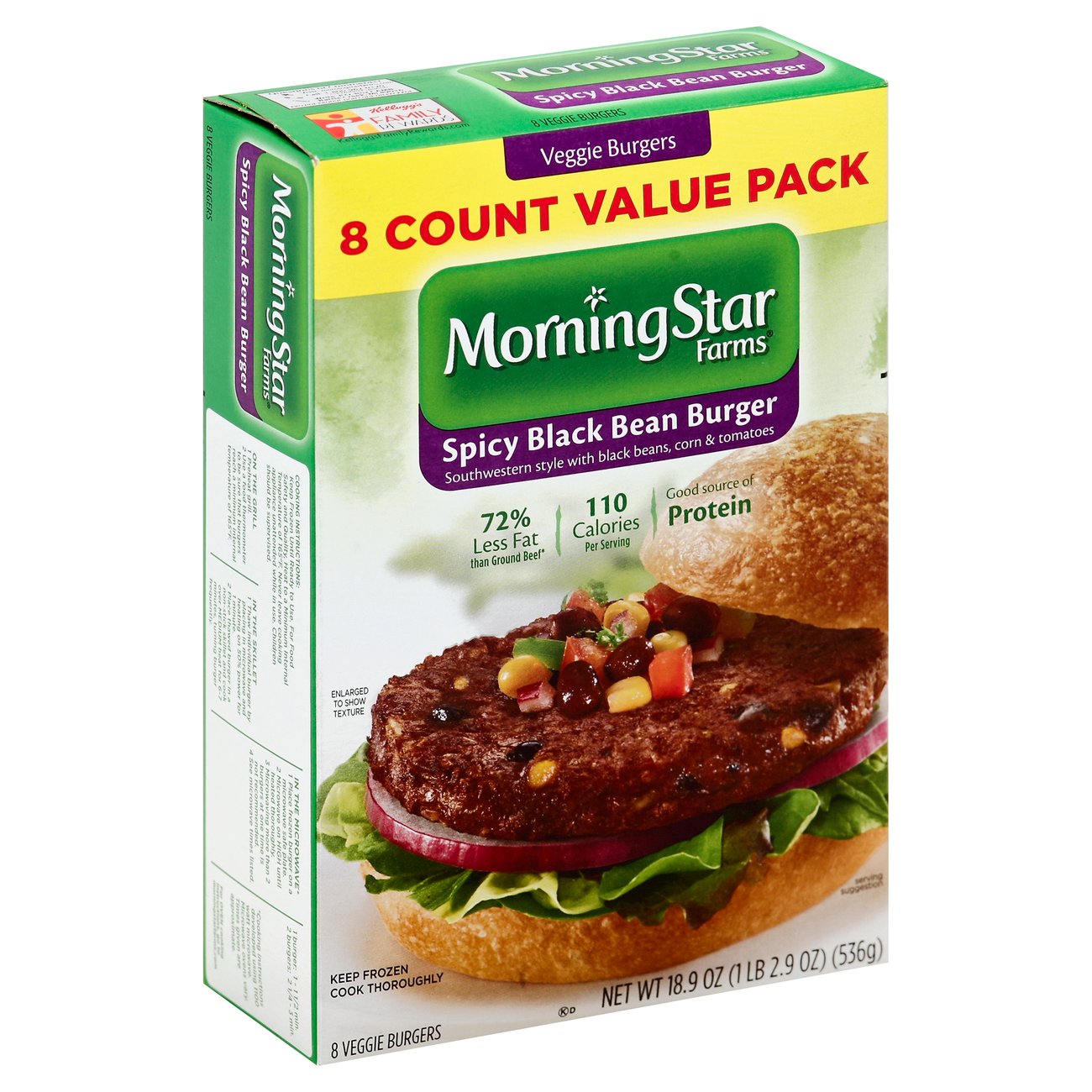 MorningStar Farms Spicy Black Bean Veggie Burgers Value Pack - Shop ...