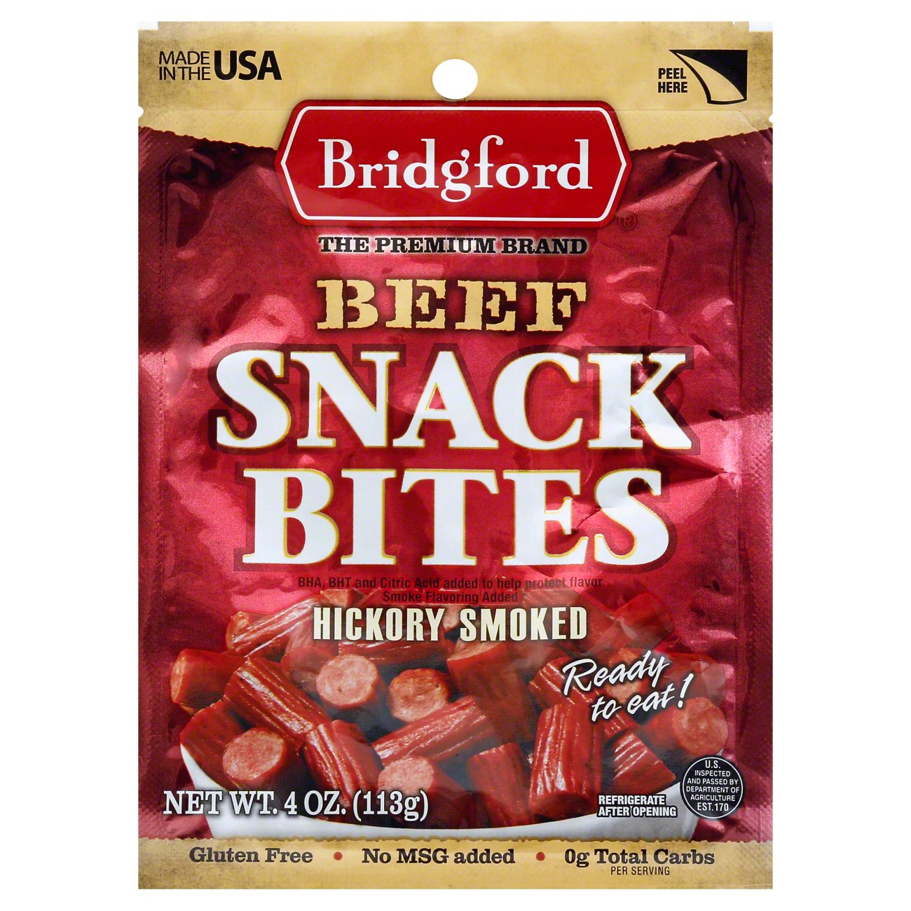 Bridgford Hickory Smoked Beef Snack Bites Shop Jerky at HEB