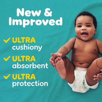 Pampers Baby Dry Ultra Cushiony Diapers - Size 1 (8-14 lbs)