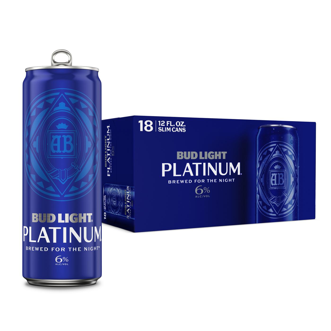 Bud Light Platinum Lager Beer Cans, 18 pack; image 1 of 4