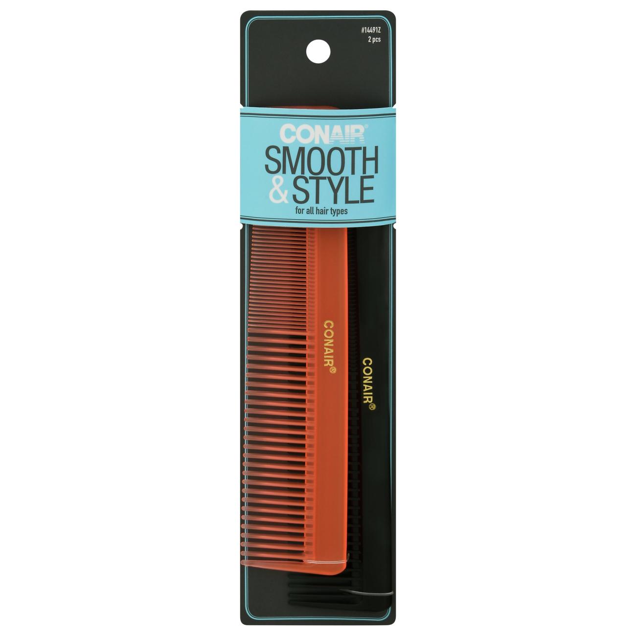 Conair Style and Smooth Combs, Assorted Colors; image 3 of 4