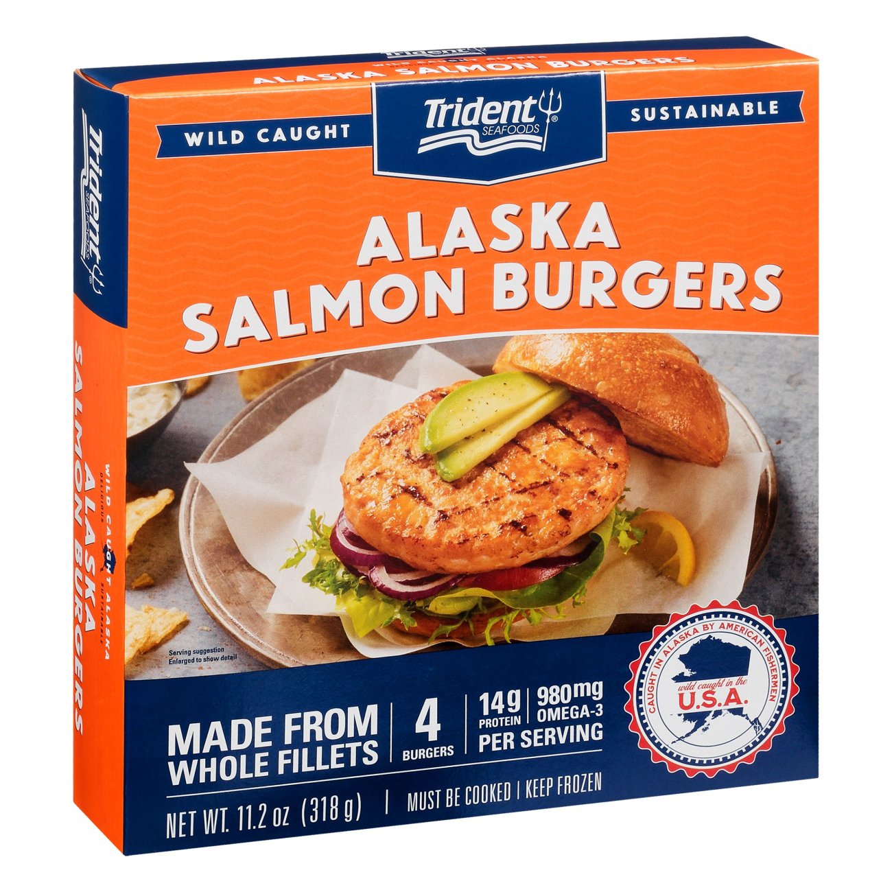.com: Gourmet Kitchn Trident Pacific Salmon Burgers - 3 Pack (48 oz  Each, 144 oz Total) - Frozen Food - Made from Whole Salmon Fillets -  Gluten-Free : Grocery & Gourmet Food