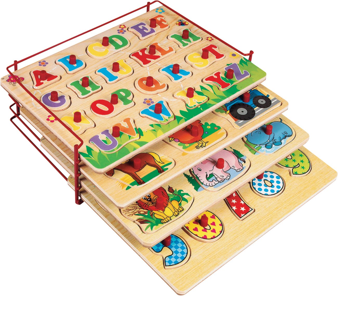 gjulrfu 2 Pcs Wooden Puzzle Storage Rack, Jigsaw Puzzle Holder