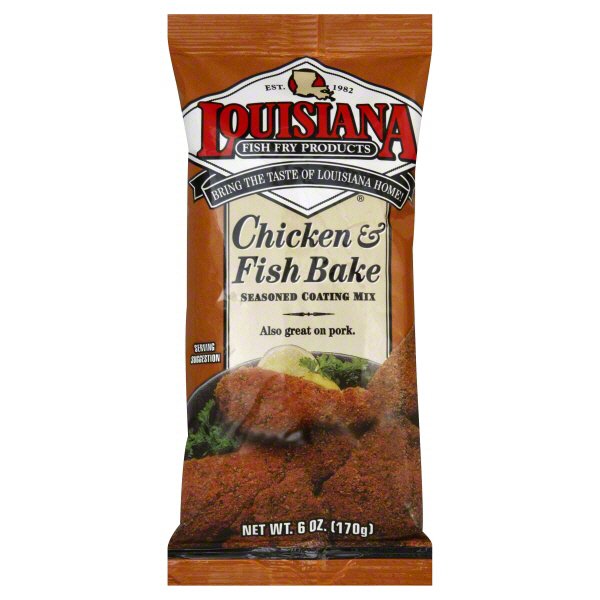 Louisiana Fish Fry Products Chicken & Fish Bake Seasoned Coating Mix