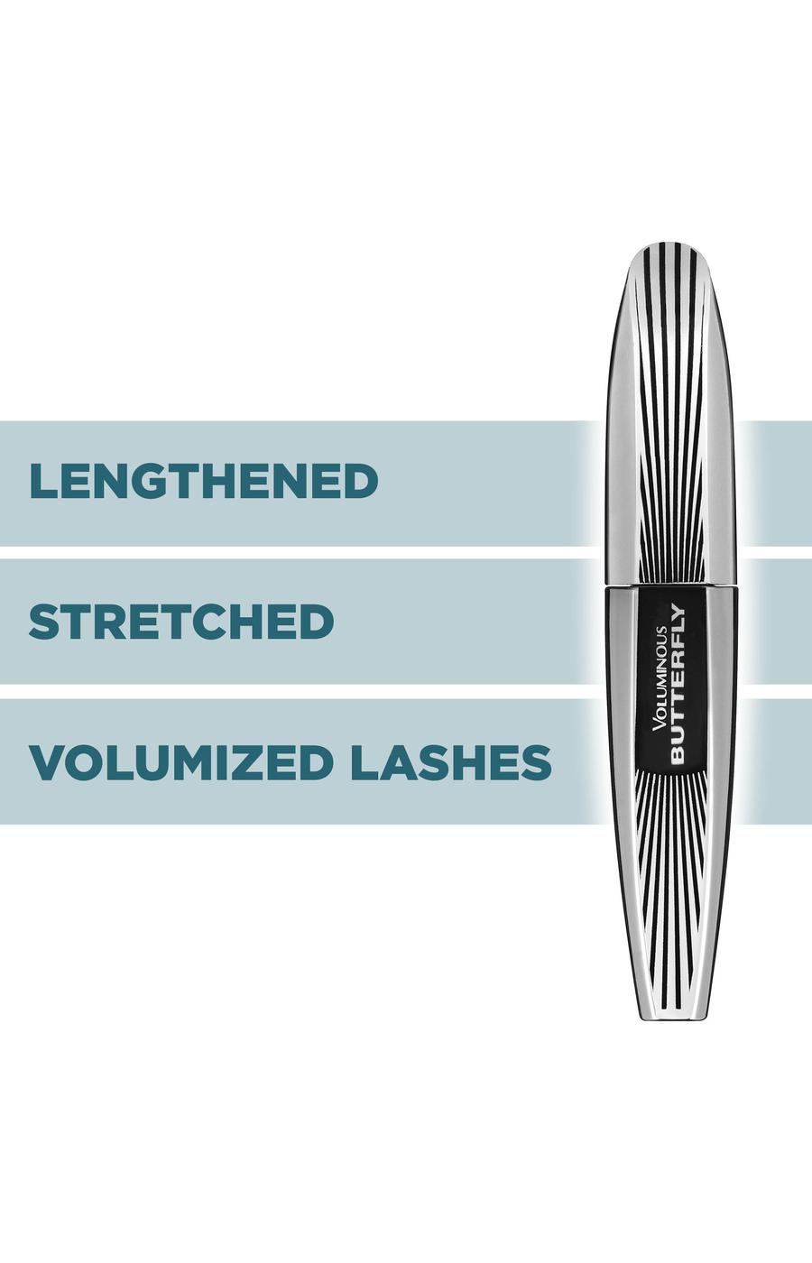 L'Oréal Paris Voluminous Butterfly Lengthening Washable Mascara Blackest Black; image 2 of 5