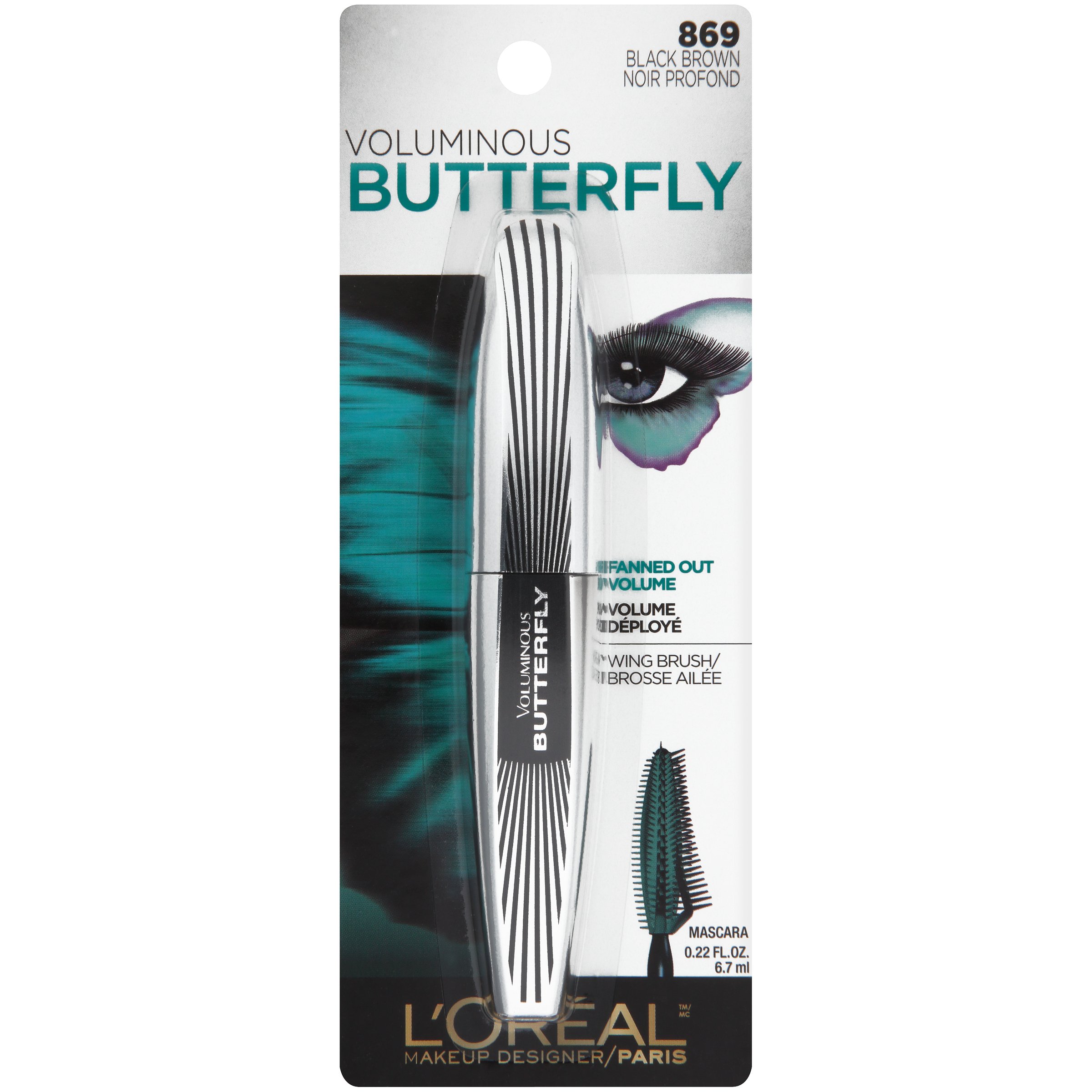 L'Oreal Paris Voluminous Butterfly Lengthening Washable Mascara, Black