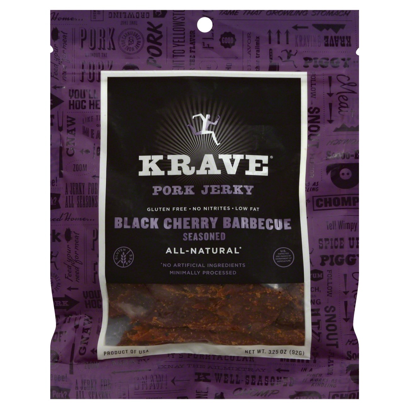 Krave Pork Jerky, Black Cherry Barbecue Seasoned Shop Snacks & Candy