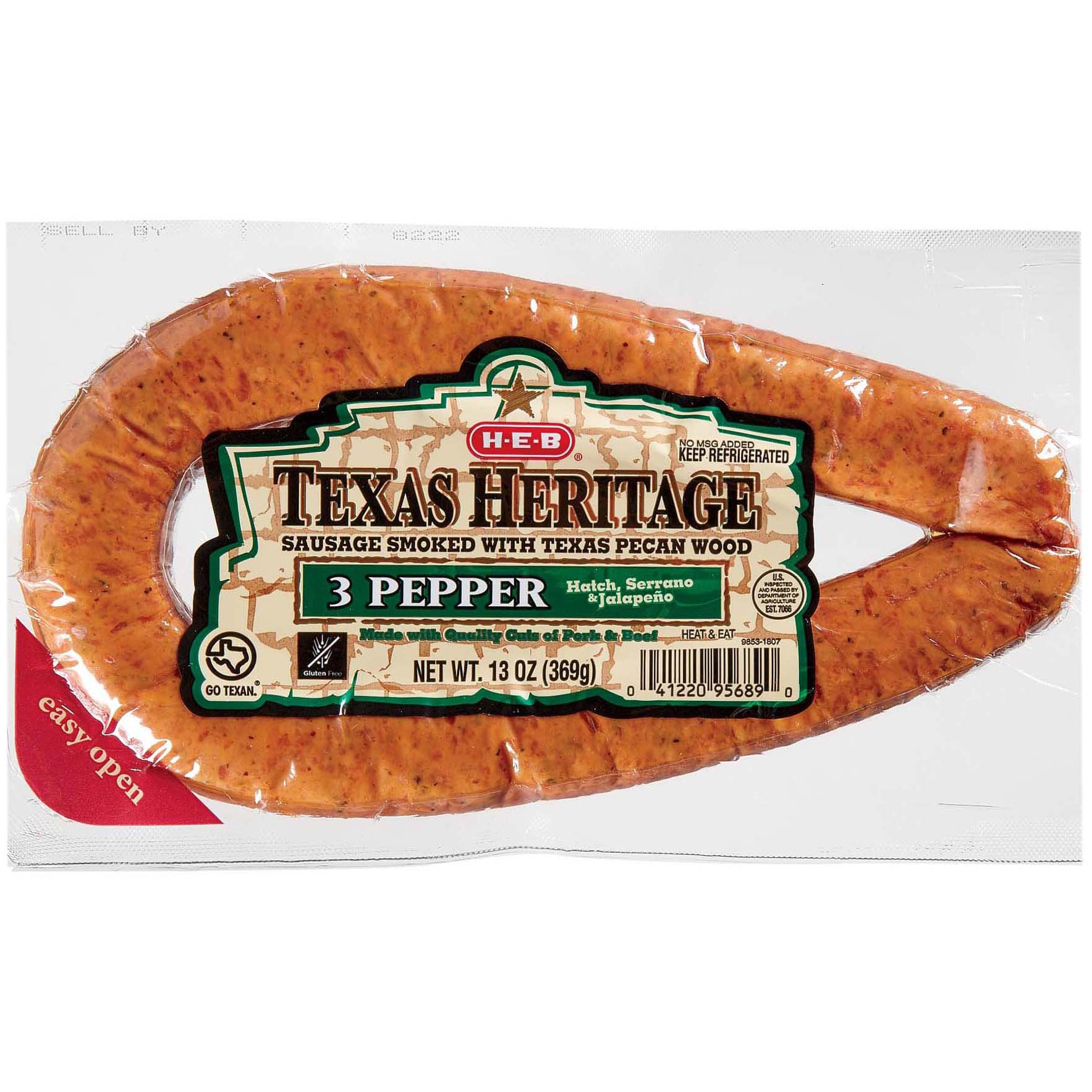 H-E-B Texas Heritage Pecan Smoked Sausage - 3 Pepper - Shop Sausage At ...