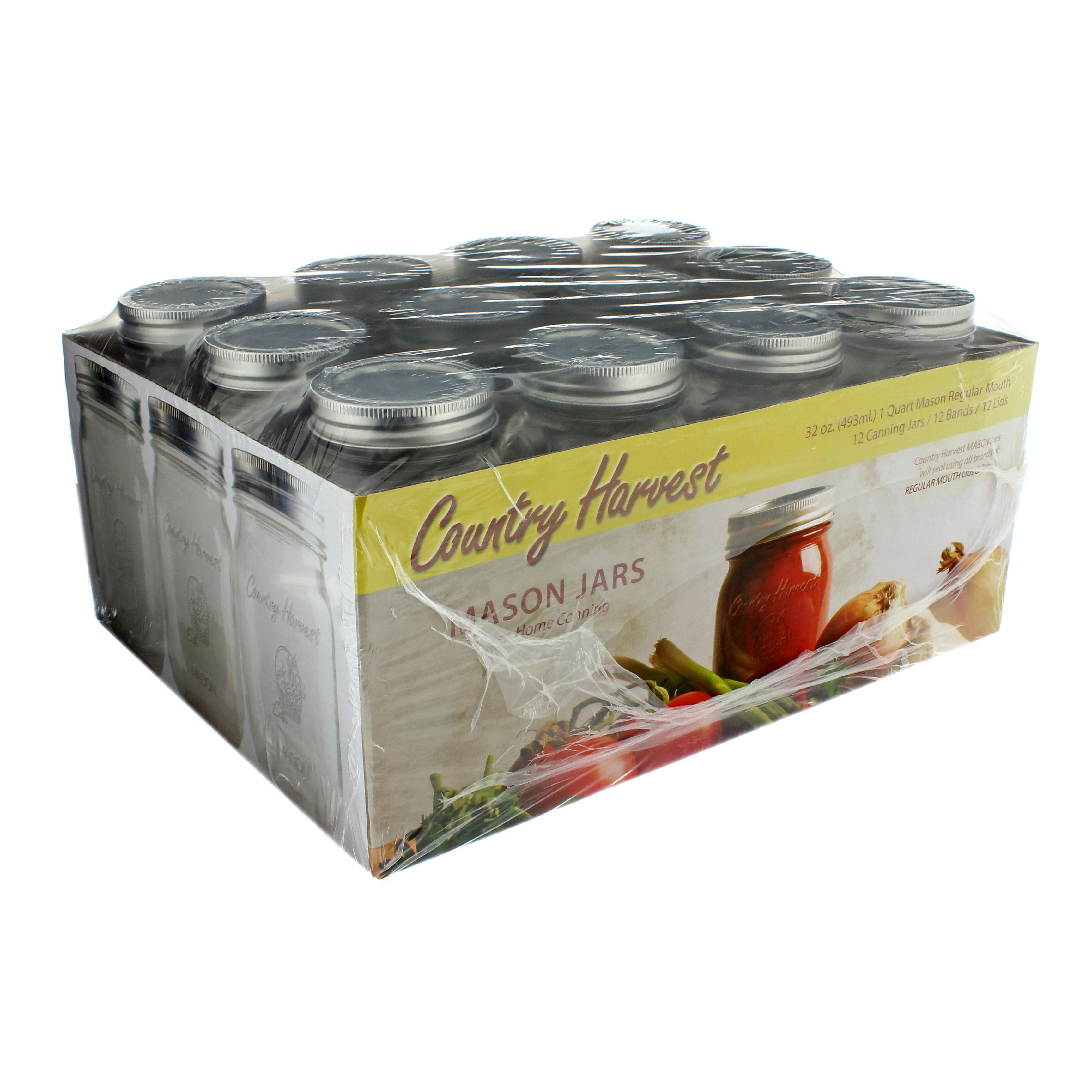 Country Harvest Quart Regular Mouth Mason Jars with Lids & Rings Shop