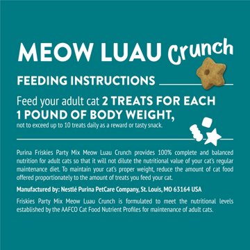 Friskies Purina Cat Treats Party Mix - Meow Luau Crunch