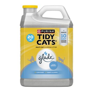 Tidy Cats Purina Odor Control Clumping Multi-Cat Litter With Glade Clear Springs Scented, 20 lb