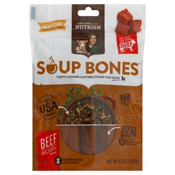 Rachael Ray Nutrish Soup Bones Beef & Barley Flavor Dog Treats, 3 ct