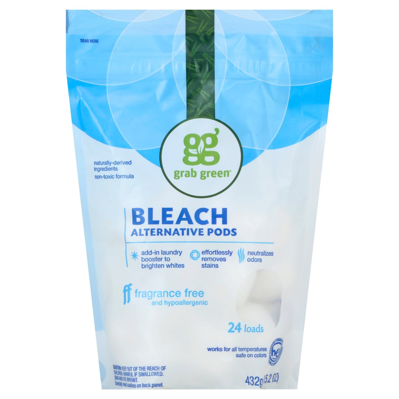 Grab Green Bleach Alternative HE Laundry Detergent Pods - Fragrance ...