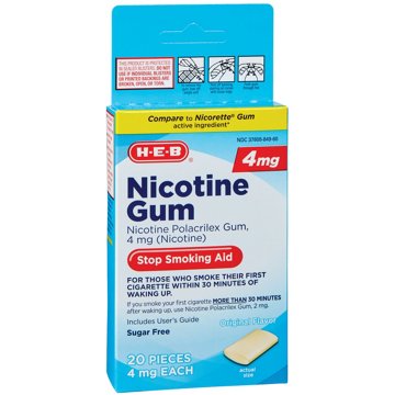 H-E-B Nicotine Gum Stop Smoking Aid - 4 mg, 20 ct