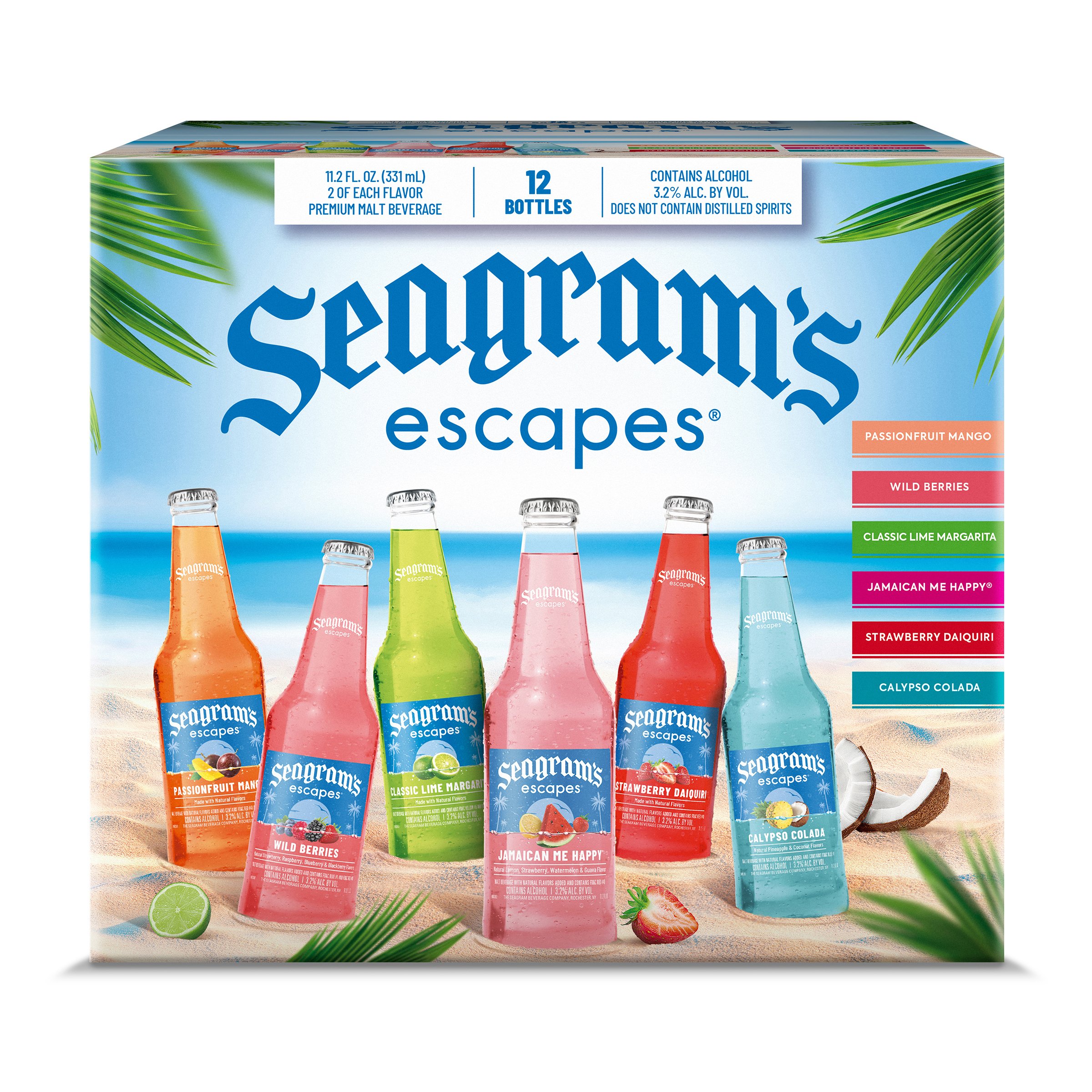 Seagrams Escapes Variety Pack Bottles 12 pk - Shop Malt Beverages 